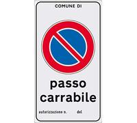 Cartello 'Passo Carrabile' In Alluminio.