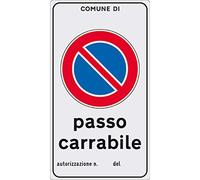 CARTELLO PASSO CARRABILE SEGNALETICO ALLUMINIO 60x40cm SEGNALE