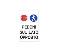 CARTELLO PEDONI LATO OPPOSTO 48x 68 PLASTICA [TARGOTIMBRI ]