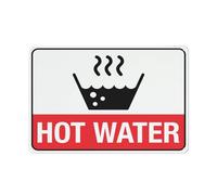 Cartello per acqua calda, 20,3 x 30,5 cm, rivestimento riflettente in alluminio antiruggine, resistente alle intemperie, impermeabile, facile da montare