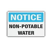 Cartello per acqua non potabile, 20,3 x 30,5 cm, in alluminio antiruggine, resistente alle intemperie, impermeabile, facile da montare