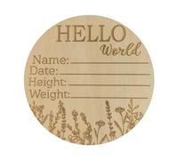 Cartello per annuncio del bambino, cartello in legno per nascita, ricordo di lunga durata per la nascita del bambino, anti-sbiadimento, cartello per annuncio di nascita per foto, impronte di mani e