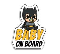 Cartello per auto, con scritta "Baby on Board", supereroe, impermeabile e resistente ai raggi UV, cartello durevole per la consapevolezza della sicurezza, facile da applicare per finestra o paraurti