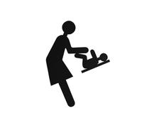 Cartello per bagno d'affari con nastro biadesivo per fissarlo perfettamente in meno di un minuto, cartello da bagno, stazione fasciatoio