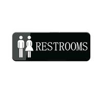 Cartello per bagno unisex, per ufficio e casa, 22,9 x 7,6 cm, in acrilico, autoadesivo, per ufficio, bagno, parete o porta, facile da montare, protezione UV