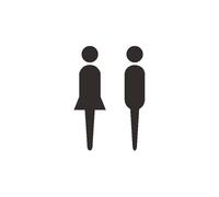 Cartello per Bagno Uomo e Donna, in Alluminio, Ideale per uffici e ristoranti, 1 Set (2 Pezzi) (Nero)