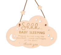 Cartello per Bambino Che Dorme per Porta d'Ingresso, Legno Cartello per Porta Shhh per Bambino Che Dorme Cartello per Non Suonare il Campanello per Domestica Regali per i Neo Genitori