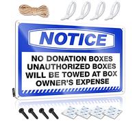 Cartello per camera da letto, con scritta "No Donation Boxes Unauthorized Boxes will be towed at box" Owner'S Expense, targa in latta decorativa per bar (30 x 40 cm)