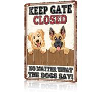 Cartello per cani "Tenere il cancello chiuso", cartello per cani all'interno dei locali, cartello per esterni, cartello per porta per cani, per veranda, strada, cortile, bar, casa, caffè, 8x12 polli