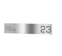 Cartello per cassetta delle lettere Graviers Design in acciaio inox per cassetta delle lettere autoadesivo - Targhetta numero civico personalizzata con incisione laser Design 1