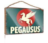 Cartello per cucina Pegasus: il cavallo alato della mitologia greca, divertente decorazione per camera da letto, decorazione retrò (20 x 30 cm)