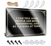Cartello per la decorazione della casa con scritta in inglese "I Can Tell When People Are Being Judgmental Just By Looking At Them". Targa in latta decorativa per casa e bar (20 x 30 cm)