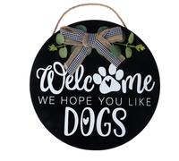 Cartello per la porta TIAKI "Welcome - We Hope You Like Dogs" - 1 pz