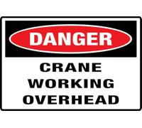 Cartello per porta con scritta "Danger Crane Working Overhead Sign for House Office Home,Acrilico Design Moderno Porta 15,2 x 20,3 cm Accessori per la casa Porta o Parete