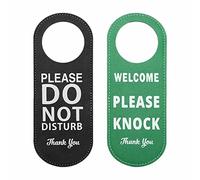 Cartello per porta con scritta "Do Not Disturb Door Hanger (verde/rosso) per favore non disturbarsi sul davanti e benvenuto, si prega di bussare sul retro, ideale per ufficio, casa