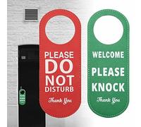 Cartello per porta con scritta "Do Not Disturb Door Hanger (verde/rosso) per favore non disturbarsi sul davanti e benvenuto, si prega di bussare sul retro, ideale per ufficio, casa, clinica