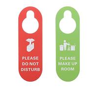 Cartello per porta con scritta "Do Not Disturb Door Hanger (verde/rosso su entrambi i lati) Please Do Not Disturb on front and Welcome Please Make Up Room Back Side", ideale per uffici, hotel, casa
