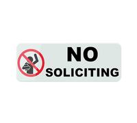 Cartello per porta con scritta "No Soliciting" per casa (con nastro adesivo forte), 22,9 x 7,6 cm, nessun segno di sollecitazione per casa e ufficio, nessun segnale di sollecitazione per porta