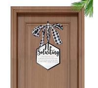 Cartello per porta con scritta "No Soliciting Sign For Door", in legno, riutilizzabile, con fiocco di bufalo, non bussare o appendere alla porta, per affari, casa, appartamento, porta