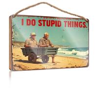 Cartello per porta con scritta "Work From Home" "Don'T Follow Me I Do Stupid Things Wooded Sign Man Cave Furniture Fall Office Decor