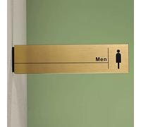Cartello per porta del bagno, cartello in alluminio con uomini e donne, decorazione retrò per il bagno per uffici e ristoranti, 32,6 x 7,6 cm