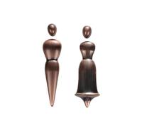 Cartello per Porta di Bagno e Toilette, cartelli in Alluminio per Bagno, cartelli per bagni Uomini e Donne per attività Commerciali (Rosso Bronzo Anticato)