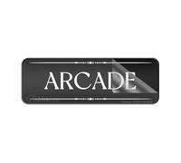 Cartello per porta in plastica acrilica Arcade Street Sign Vintage 25,4 x 7,6 cm autoadesivo uso per ufficio/affari facile da applicare