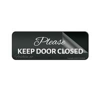 Cartello per porta in plastica acrilica Basic Please Keep Door Closed, cartello autoadesivo per ufficio, ristoranti, hotel, supermercato, forniture 25,4 x 7,6 cm