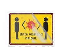 Cartello per porta in plastica acrilica Bitte Abstand Halten cartello 8 "x 6" resistenza allo sbiadimento per uso interno/esterno
