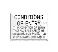 Cartello per porta, in plastica acrilica, con scritta "Conditions of Entry Paesaggio", con adesivo, 15,2 x 20,3 cm, facile da installare e altamente visibile per ufficio e affari, altamente visibile