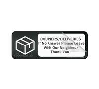 Cartello per porta, in plastica acrilica, con scritta "Couriers If No Answer Please Leave Delivery With Neighbor", autoadesivo, per uffici, ristoranti, hotel, supermercati, forniture 25,4 x 7,6 cm