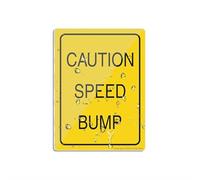 Cartello per porta, in plastica acrilica, con scritta in lingua inglese "Caution Speed Bump", 15 x 20 cm, autoadesivo, per ufficio/affari, facile da applicare