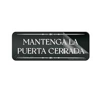 Cartello per porta, in plastica acrilica, con scritta "Mantenga La Puerta Cerrada" spagnola, da parete o porta, con adesivo, 25,4 x 7,6 cm, facile da installare e altamente visibile per ufficio e
