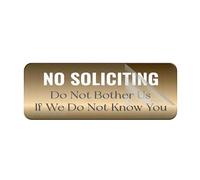 Cartello per porta, in plastica acrilica, con scritta "No Soliciting Do Not Bother Us If We Do Not Know You", cartello autoadesivo per ufficio, ristoranti, hotel, supermercati, forniture 25,4 x 7,6 cm