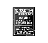 Cartello per porta in plastica acrilica con scritta "No Soliciting Do Not Ring Knock We Do Not Buy", per ufficio, ristoranti, hotel, supermercati, forniture da 15,2 x 20,3 cm