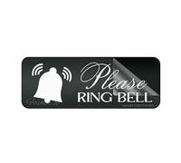 Cartello per porta, in plastica acrilica, con scritta "Please Ring", per porta, 25,4 x 7,6 cm, autoadesivo, per ufficio/lavoro, facile da applicare