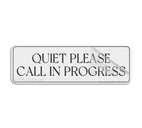 Cartello per porta, in plastica acrilica, con scritta "Quiet Please Meeting In Progress", da parete o porta, autoadesivo, per ufficio, ristoranti, hotel, supermercati, forniture 25,4 x 7,6 cm
