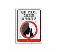 Cartello per porta, in plastica acrilica, con scritta "Quiet Please Session In Progress", per ufficio, ristoranti, hotel, supermercati, forniture da 15,2 x 20,3 cm