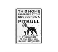 Cartello per porta, in plastica acrilica, con scritta "This Home Protected By The Good Lord and a Pit Bull Sign For Office Restaurants Hotels Supermarket Supplies 15,2 x 20,3 cm
