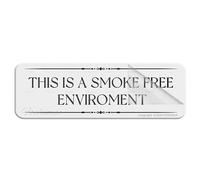 Cartello per porta, in plastica acrilica, con scritta "This Is A Smoke Free Environment", con adesivo, 25,4 x 7,6 cm, facile da installare e altamente visibile per ufficio e affari, altamente visibile