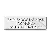Cartello per porta in plastica acrilica Empleados Lavarse Las Manos Antes De Trabajar da parete o porta cartello autoadesivo per ufficio, ristoranti, hotel, supermercato, forniture 25,4 x 7,6 cm