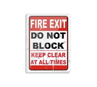 Cartello per porta in plastica acrilica Fire Exit Keep Clear At All Times Do Not Block Segnale di avvertimento di sicurezza 20,3 x 15,2 cm Resistenza allo sbiadimento Uso interno/esterno