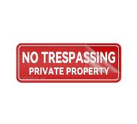 Cartello per porta in plastica acrilica No Trespassing Private Property Sign 25,4 x 7,6 cm autoadesivo uso per ufficio/affari facile da applicare