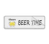 Cartello per porta, in plastica acrilica, per birra, segni del tempo, autoadesivo, per ufficio, ristoranti, hotel, supermercati, forniture 25,4 x 7,6 cm