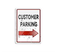 Cartello per porta in plastica acrilica per il parcheggio del cliente freccia segno destro per ufficio ristoranti hotel supermercato forniture 15,2 x 20,3 cm