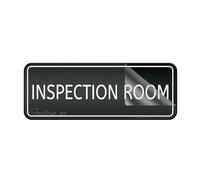 Cartello per porta in plastica acrilica per sala d'ispezione, cartello autoadesivo per ufficio, ristoranti, hotel, supermercato, forniture 25,4 x 7,6 cm