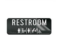 Cartello per porta in plastica acrilica per tutti i generi con icona del fasciatoio dell'uomo 25,4 x 7,6 cm, autoadesivo, per ufficio/lavoro, facile da applicare