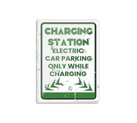 Cartello per porta in plastica acrilica stazione di ricarica auto elettrica parcheggio solo durante la ricarica con avviso di restrizione grafica Attenzione segnale di avvertimento 20,3 x 15,2 cm