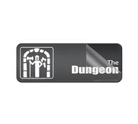 Cartello per porta in plastica acrilica The Dungeon Sign decorazione per interni ed esterni cartelli per casa ufficio lavoro 25,4 x 7,6 cm autoadesivo sul retro