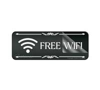 Cartello per porta in plastica acrilica Wifi gratuito cartello decorazione per interni ed esterni cartelli per casa ufficio lavoro 25,4 x 7,6 cm autoadesivo sul retro